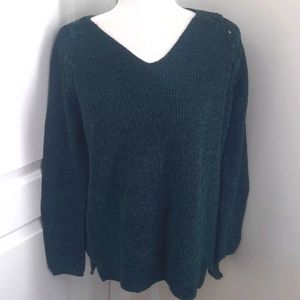 A.n.a Green Tunic Swater Top sz sml